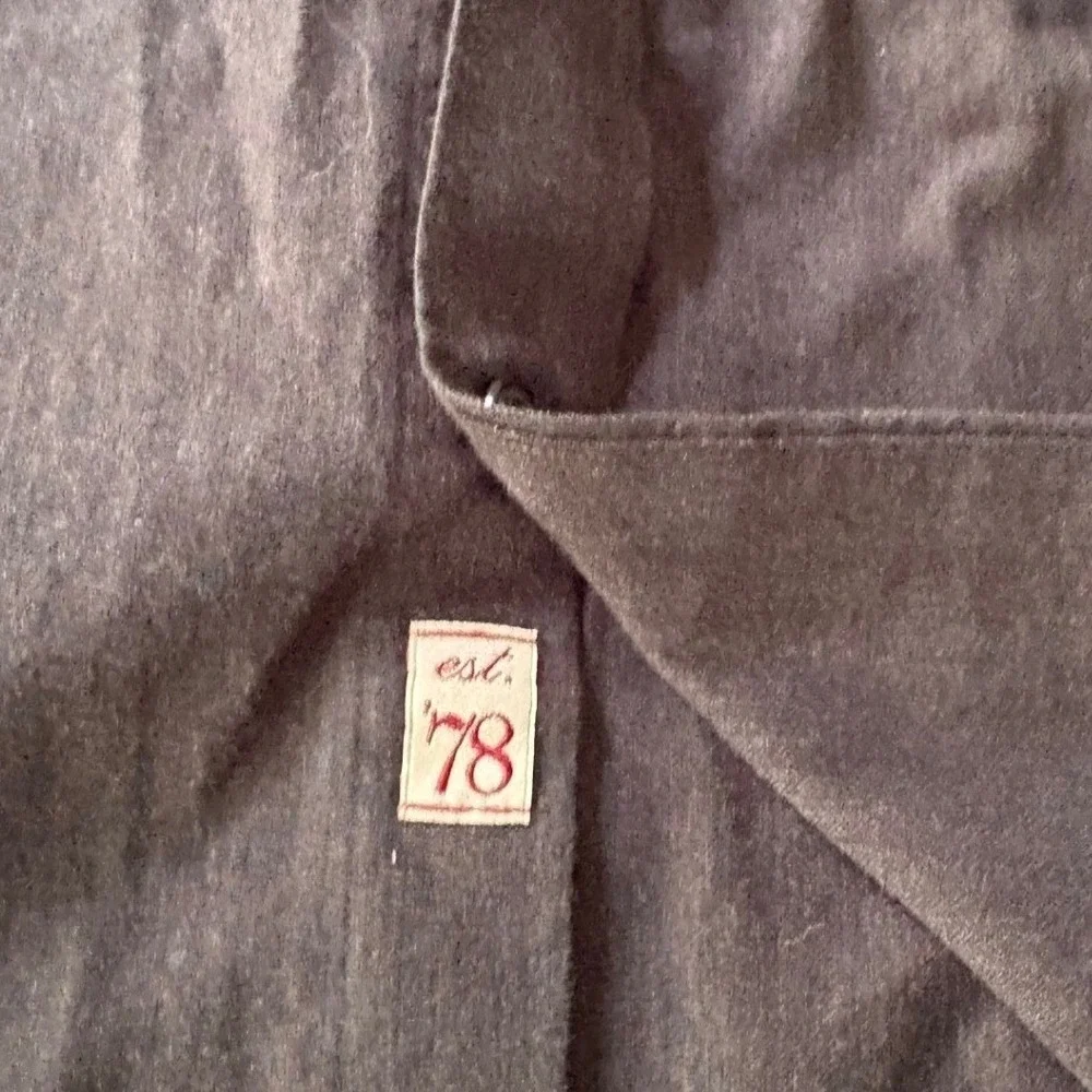 Banana Republic Heritage Slim Flannel‎ Shirt Mens L Gray Elbow Patch Button Up